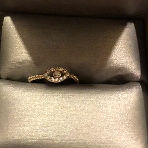 Diamond evil eye ring